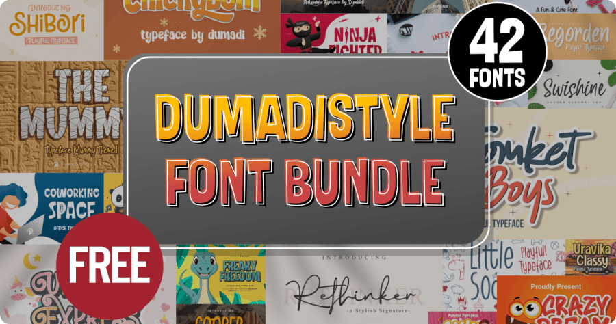 Dumadistyle Font Bundle 3萬7 限時免費英文字型下載