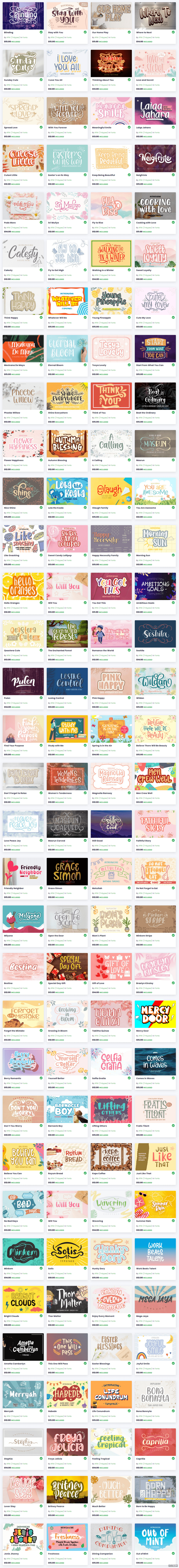 Lovely Bunny in Spring Font Bundle 限時免費英文字型