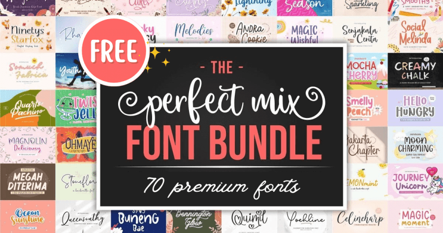 The Perfect Mix Font Bundle 這 70 款英文字型價值台幣 30000 元，免費取得趁現在