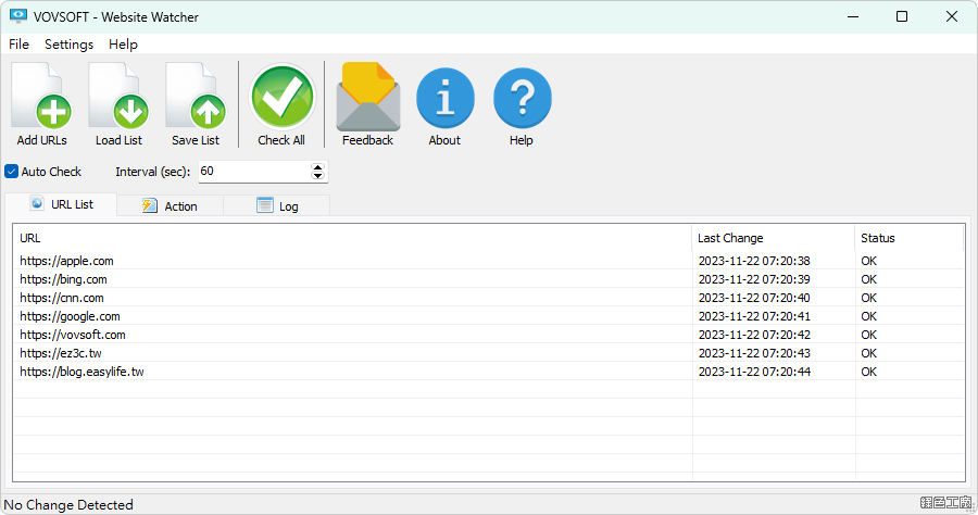 Website Watcher 網站自動監測檢測工具