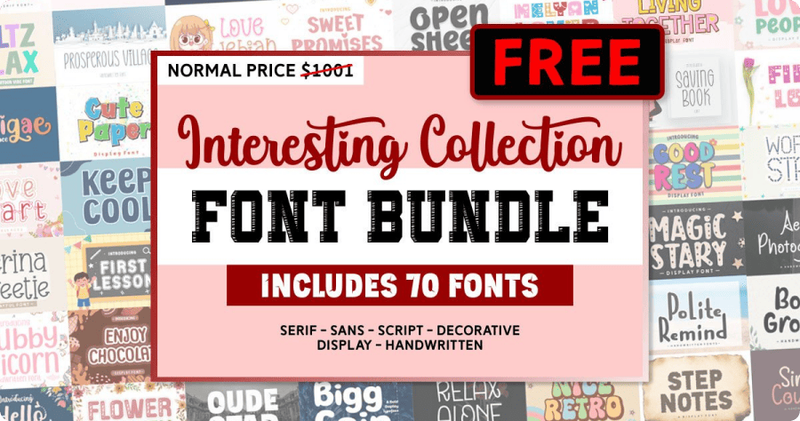 三萬台幣英文字型免費下載 Interesting Collection Font Bundle 別錯過！