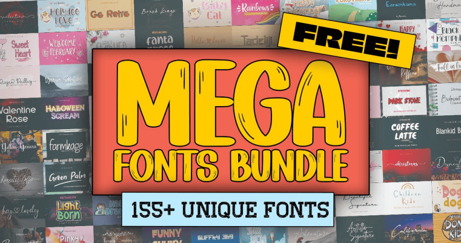 限時免費 Mega Fonts Bundle 近台幣 60000 元的英文字型免費下載