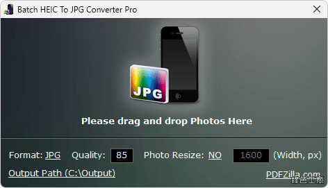 PDFZilla Batch HEIC To JPG Converter 轉檔工具