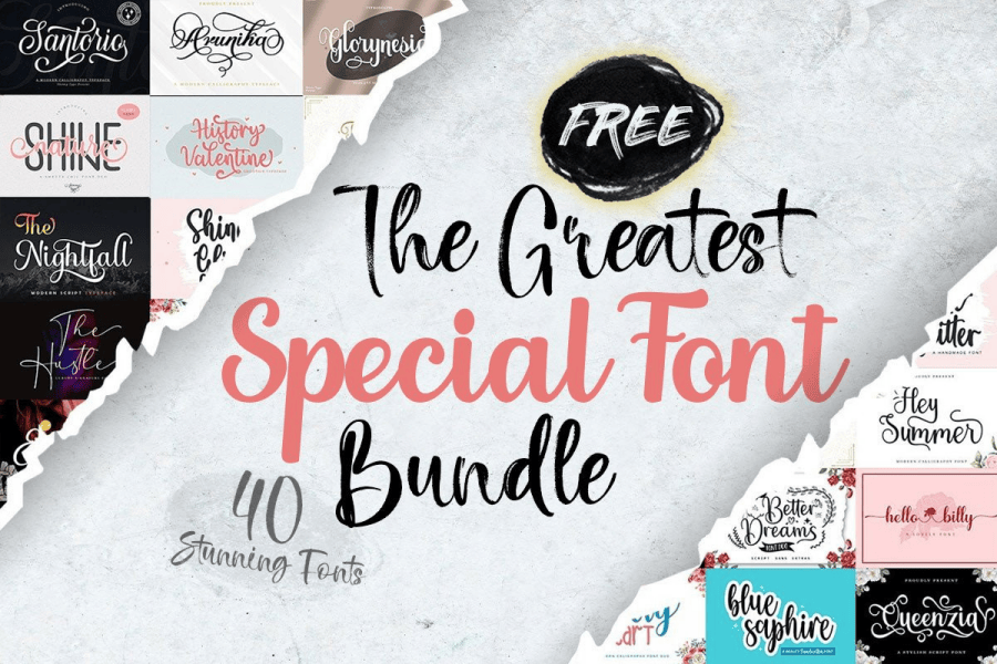 限時免費 The Greatest Special Font Bundle 價值萬元英文字型下載
