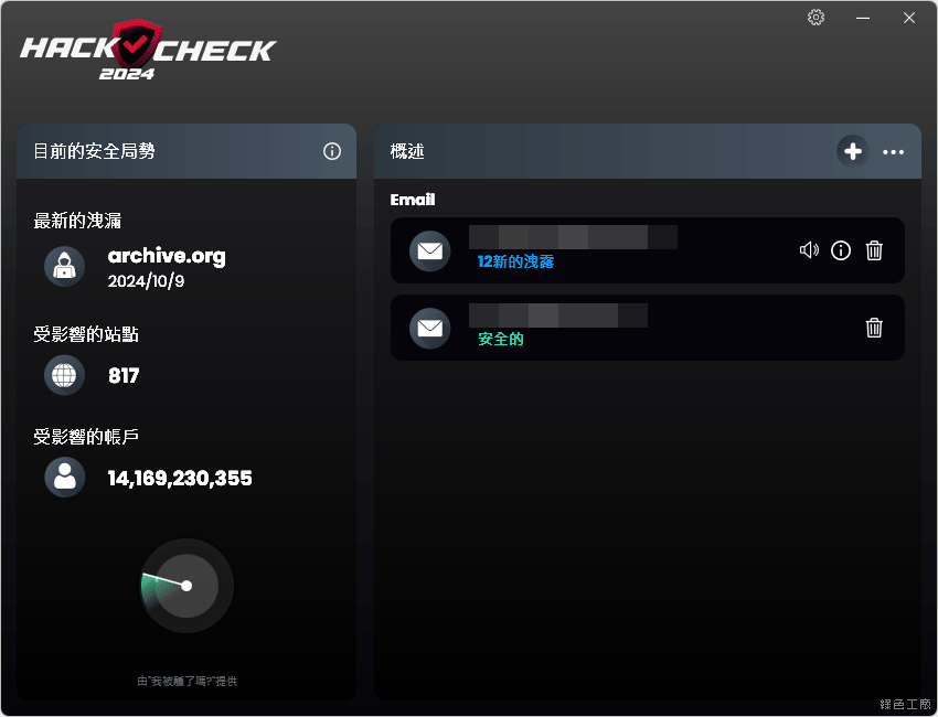 限時免費 HackCheck 2024 個資外流防護警報，實時偵測 Email / 密碼 / 電話號碼是否外洩