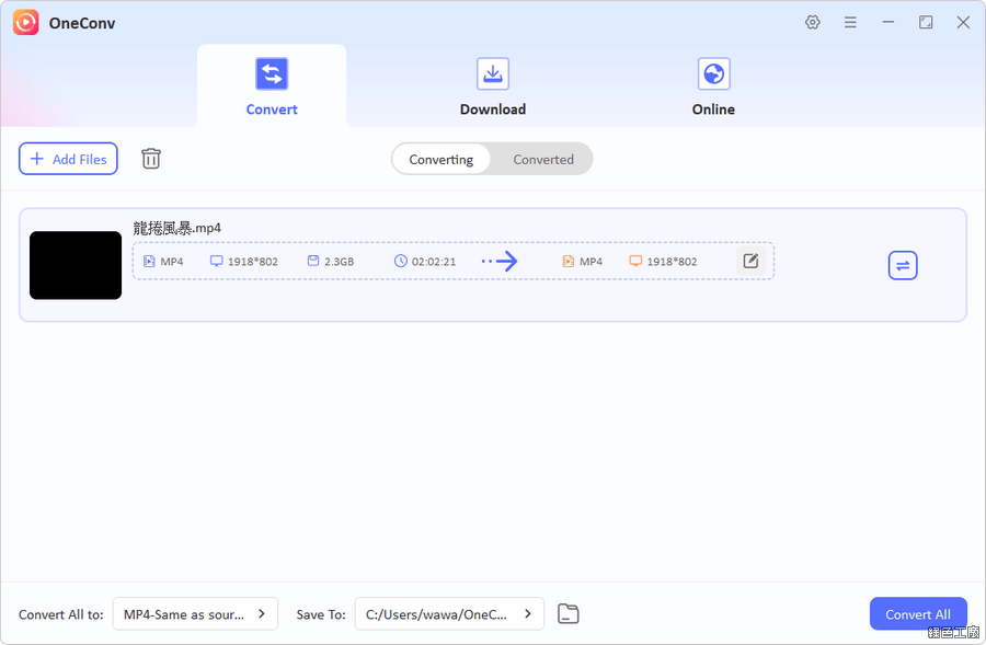 OneConv Video Converter 線上影音下載工具大全