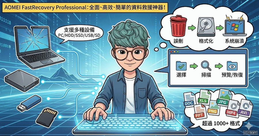 限時免費 AOMEI FastRecovery Pro 4.8.0 快速可靠的檔案救援利器