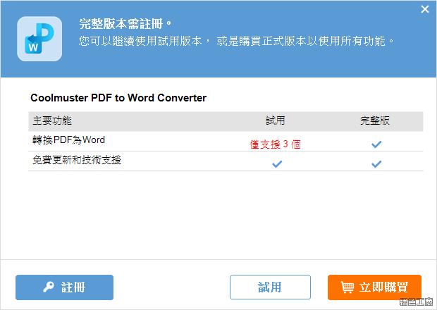 Coolmuster PDF to Word Converter PDF轉Word工具