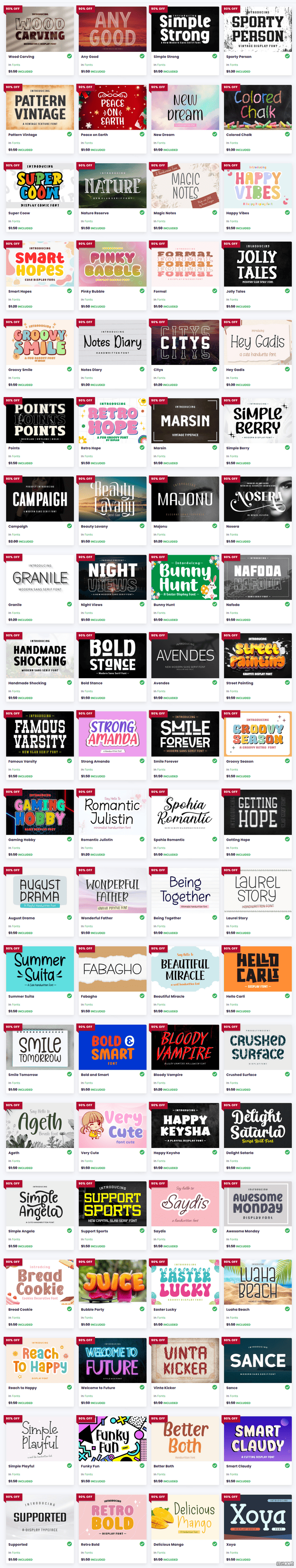 Fantastic Font Bundle 免費英文字型合集