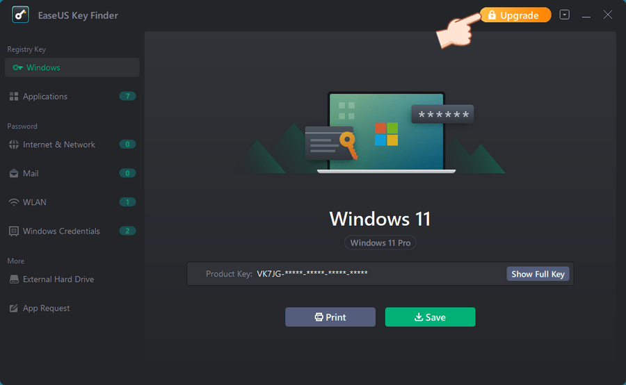 尋找電腦中所有的密碼與序號 EaseUS Key Finder Pro