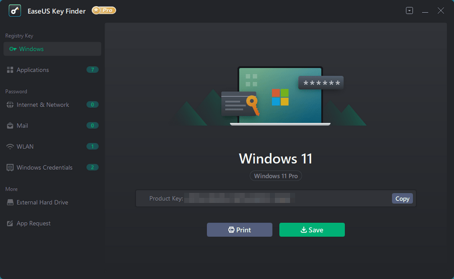 尋找電腦中所有的密碼與序號 EaseUS Key Finder Pro