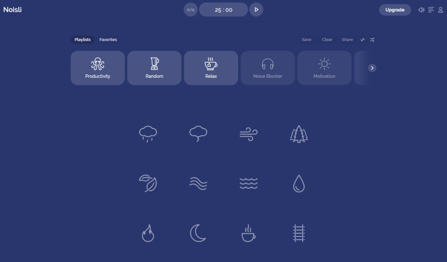 Noisli 多種幫助放鬆環境白噪音，創造提高專注的完美環境