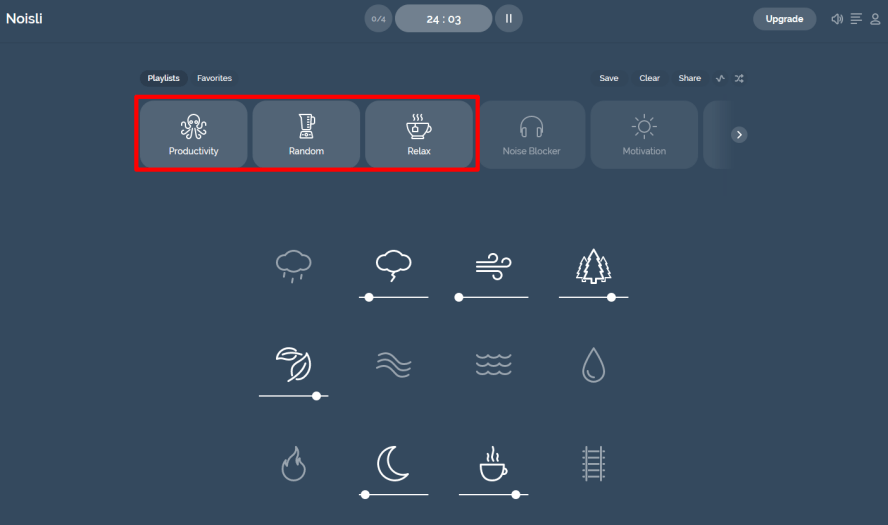 Noisli 多種幫助放鬆環境白噪音，創造提高專注的完美環境