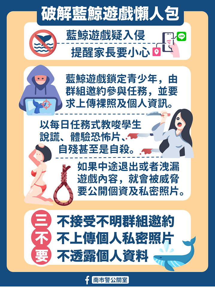 「藍鯨遊戲」移入台灣 ? 警方推出破解懶人包
