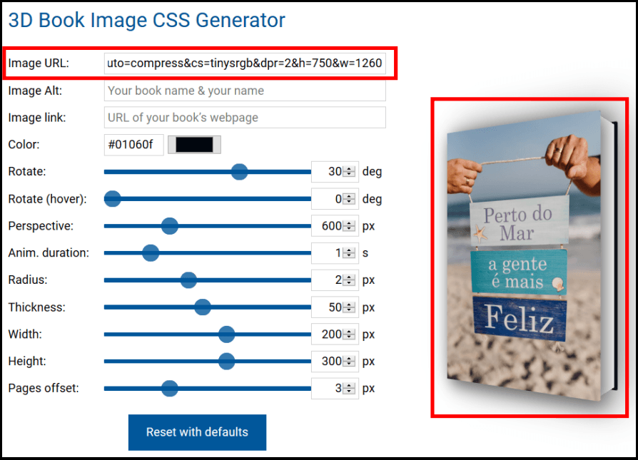 3D Book Image CSS Generator 免費產生 3D 書本效果，可自己設定書本封面圖片並產生 CSS 與 HTML 程式碼