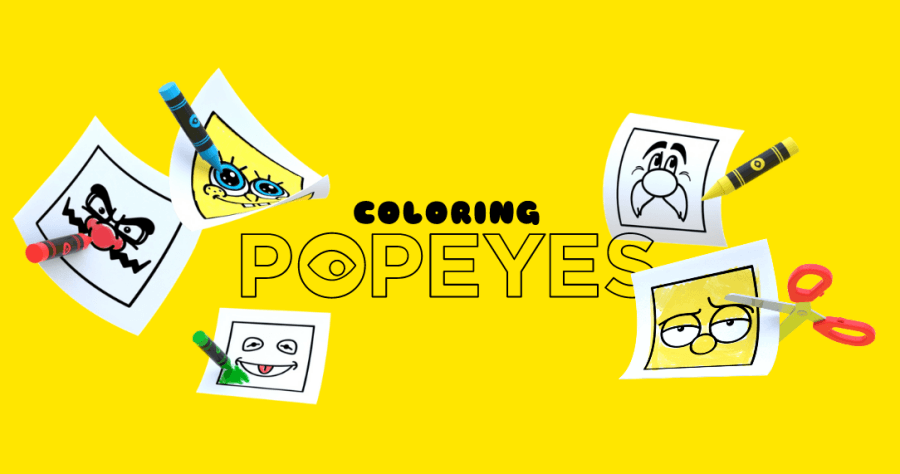 Coloring Popeyes 超人氣卡通臉部著色圖 ! 小朋友塗鴉本不花錢自己印