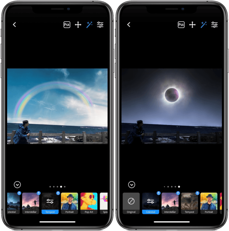 Photoshop Camera App 超強大的濾鏡效果，可將照片中祥和的天空變成閃電交加的天氣 !