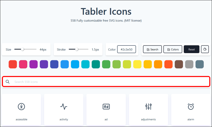 Tabler Icons 大量 SVG 高品質圖標免費下載，所有圖標都有 MIT 授權