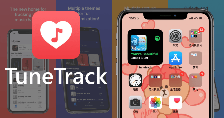 TuneTrack App 可將 Spotify 化為小工具並放在 iPhone 桌面
