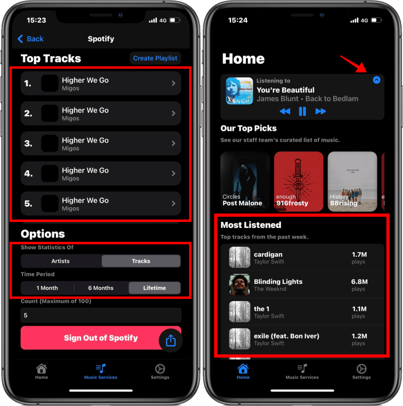 TuneTrack App！可將 Spotify 化為小工具並放在 iPhone 桌面