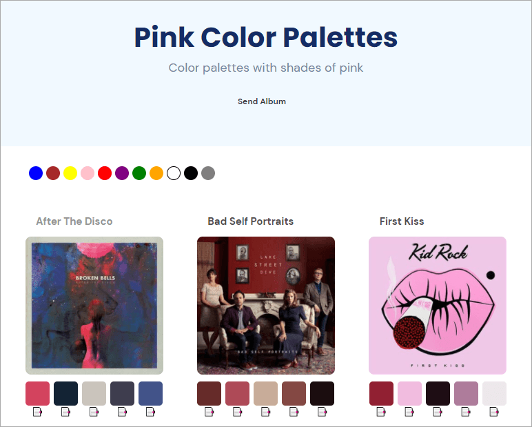 Album Colors 音樂專輯配色網，透過音樂專輯啟發你的配色構想！