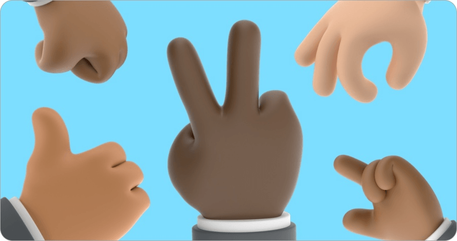 Shapefest 3,000 Hands 3D 手勢素材圖庫，共有多達 3,000 種手勢組合讓你免費下載！