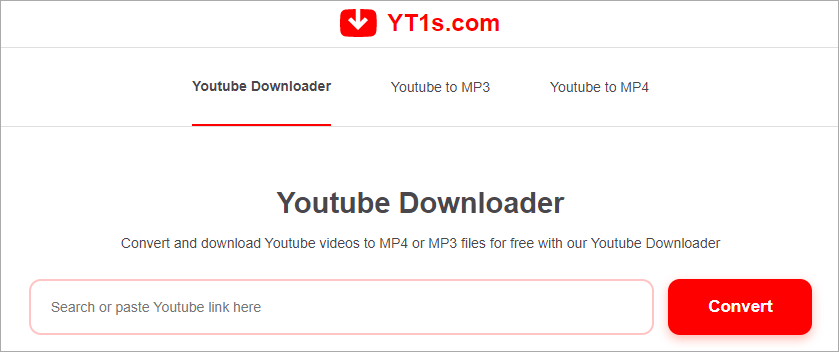 YT1s.com 線上免費 Youtube 下載器，支援 MP3、MP4、3GP、WERBM、M4A 格式！