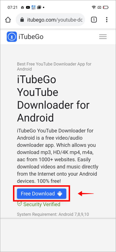 iTubeGo 免費下載 HD/4K YouTube 影片與高品質 320kbps 音樂工具，並支援 MP4，MP3，AAC，M4A 格式（Android）