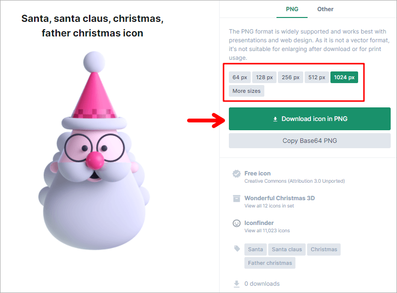 Free Christmas icons in 3D 免費 3D 聖誕 PNG 圖示素材庫， 12 種可愛聖誕款式任你挑還可自選大小！