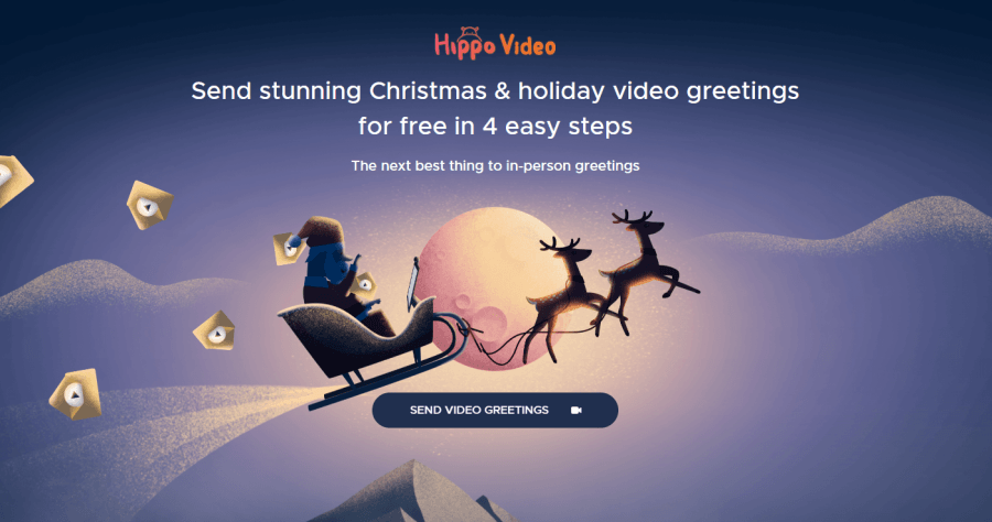 HippoVideo 免費製作精美聖誕節影片工具，讓你在聖誕節當天把影片寄給你想祝福的人吧！