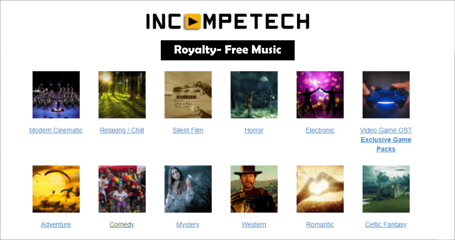 Incompetech 免費音樂素材庫，免註冊只需標記來源即可下載！