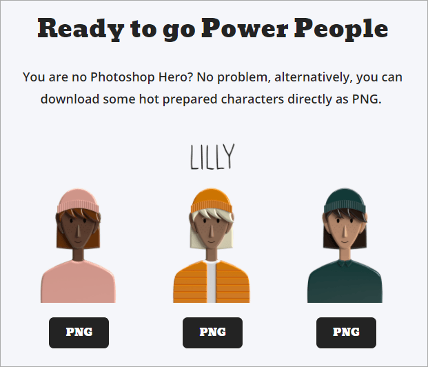 Power People Platform 好看的 3D 人物頭像 PNG 素材！共有 12 個角色，免費並可商用！