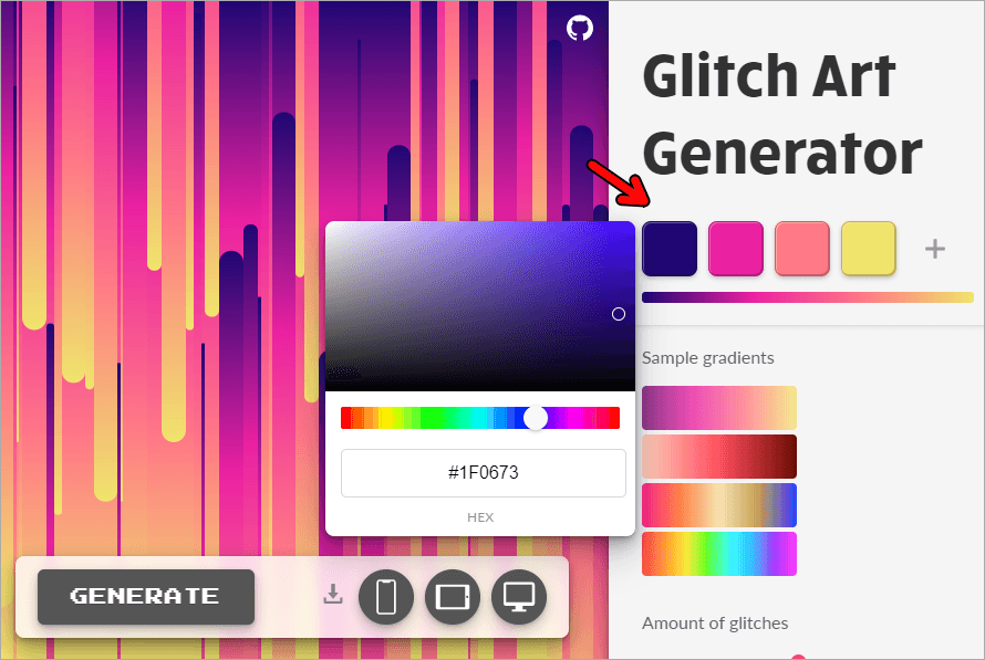 Glitch Art Generator 故障藝術背景製造機，讓你的封面更酷炫！