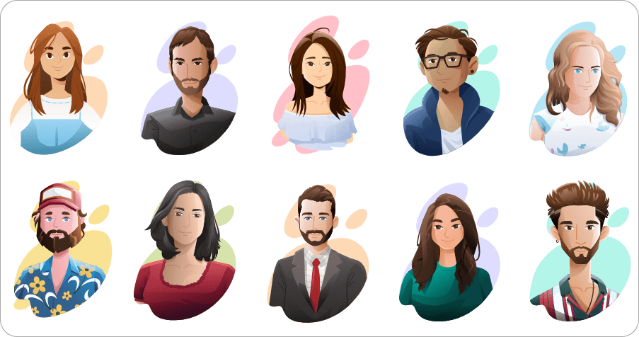 Personality Pack 超時尚的 40 種人物頭像 PNG 素材，100% 免費個人、商業使用！