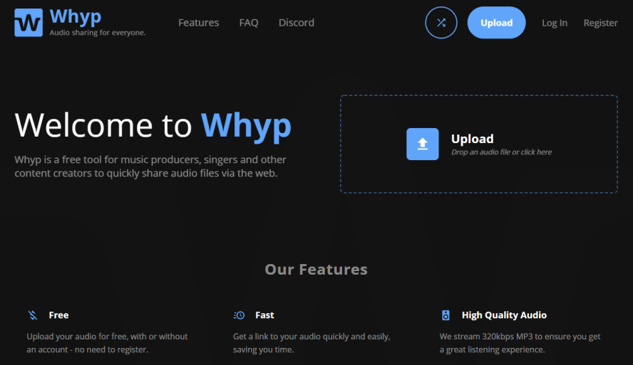 Whyp 免費線上 MP3 音樂共享平台，透過連結讓你免費下載音檔！