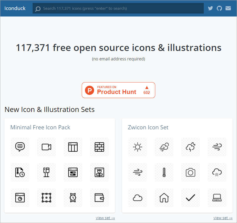 Iconduck 擁有 10 萬以上的免費開源 icon 圖庫，可做個人及商業使用並支援 SVG 圖檔！