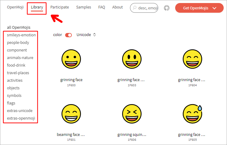 OpenMoji 免費商用 Emojis 網站，共有 3678 圖示並支援 SVG、PNG 格式！