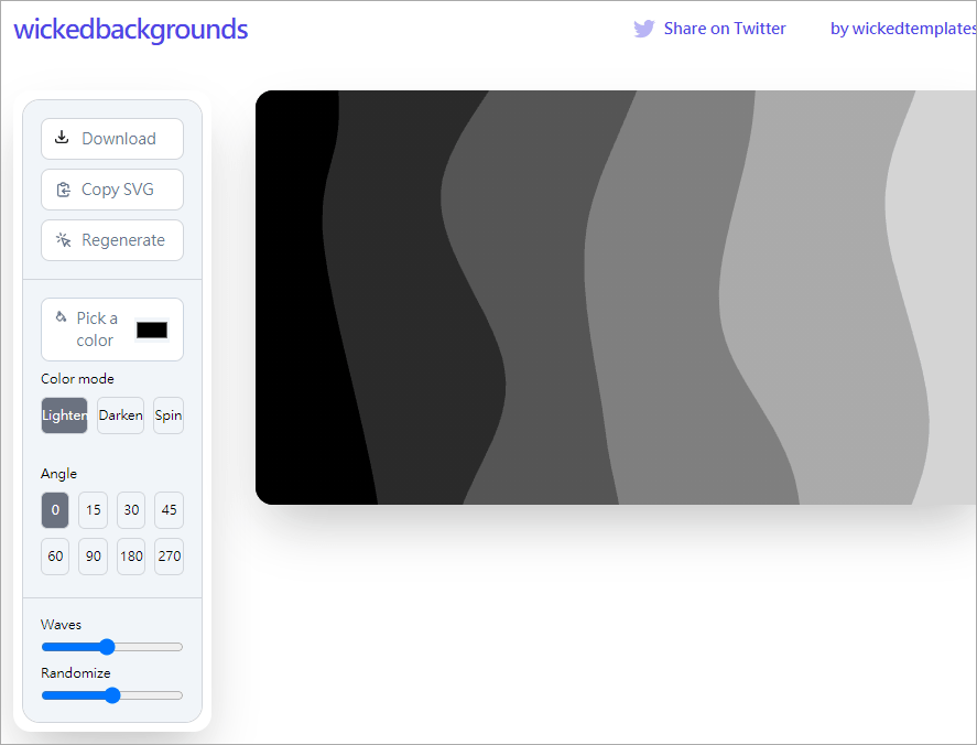 Wicked Backgrounds 超美的 SVG 漸層波浪背景圖產生器，可自訂波峰、角度、顏色深淺！