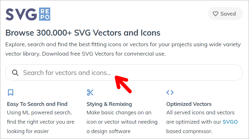SVG Repo 擁有 30 萬以上的高品質 SVG icon 免費素材庫，做個人或商業用途都可以！