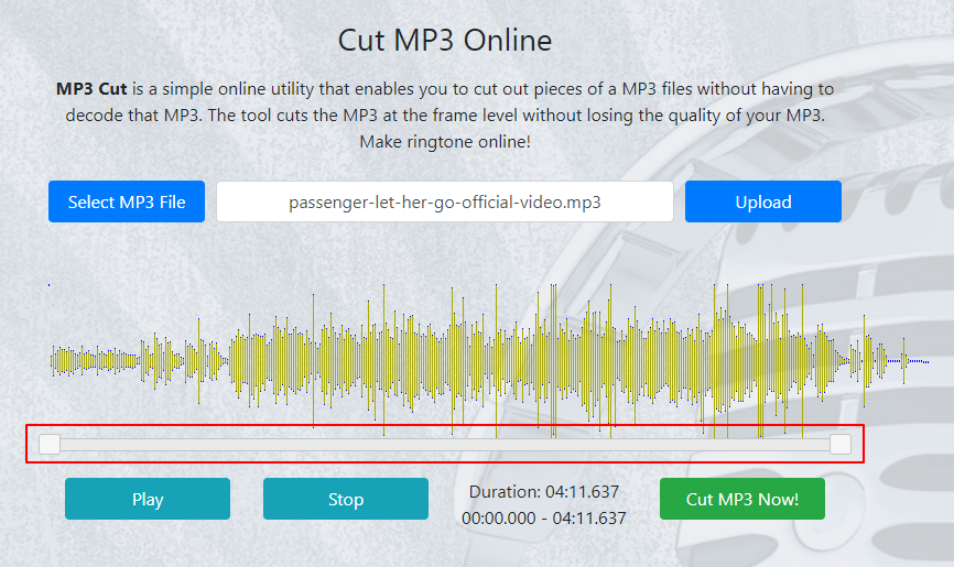 Cut MP3 Online 一款超好用的線上音樂剪輯工具，非常適合用來製作手機鈴聲！