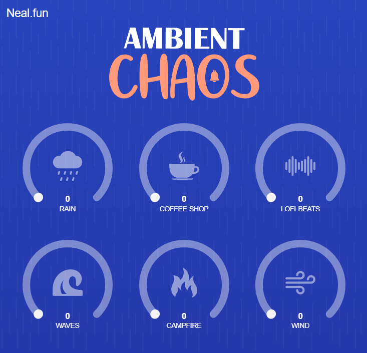 Ambient Chaos 超古怪的線上環境音效網，有殭屍、飛碟、核警報等 30 多種奇特音效讓你搭配！ 