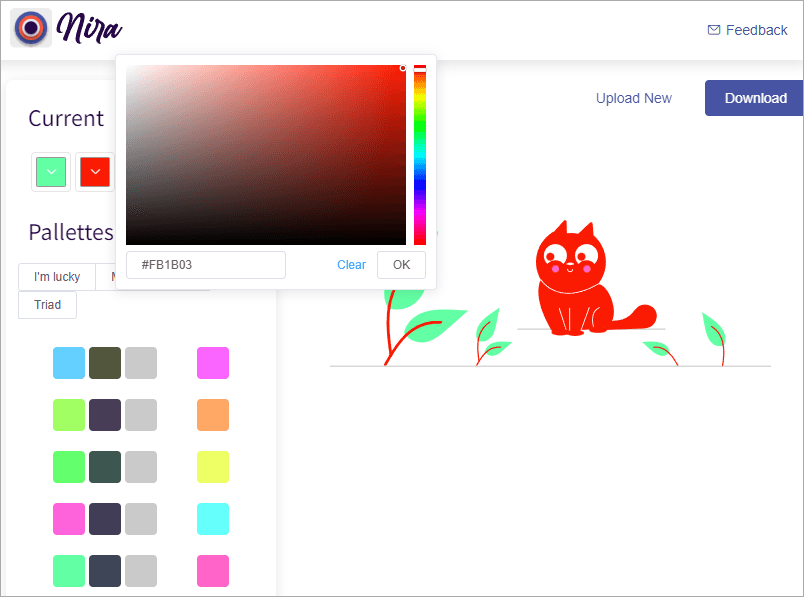 Nira 超方便的 SVG 圖檔顏色修改器，還會提供你多種配色方案！