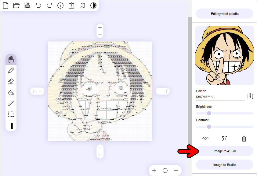 ASCII Art Paint 線上字元碼繪圖工具，可自由創作或一鍵產生圖片！