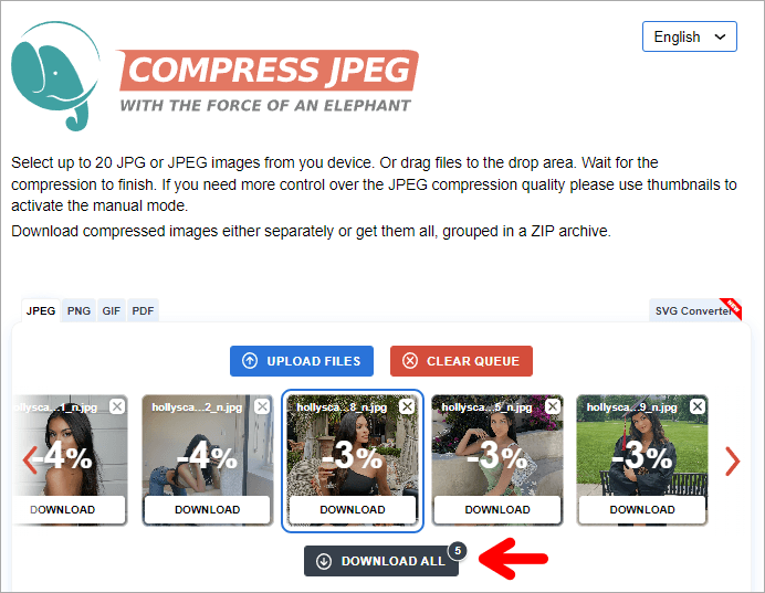 Compress Jpeg 超方便的線上圖片壓縮工具！最多能一次處理 20 張，完全免費使用！