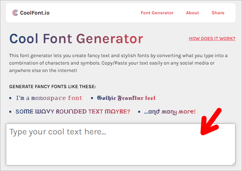 Cool Font Generator 線上英文酷字體產生器，共 75 種字體可直接複製做使用！