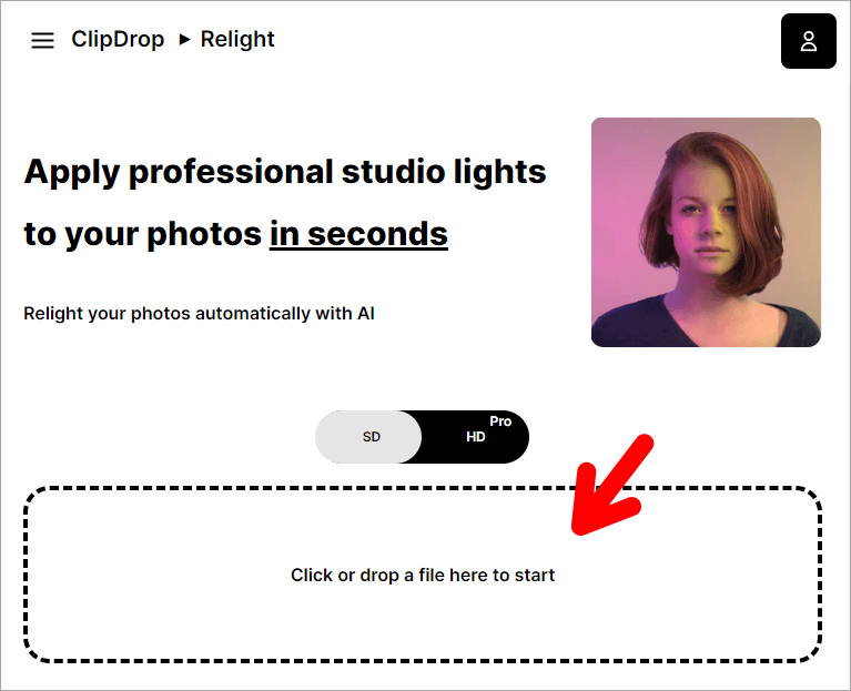 01_ClipDrop Relight 免費線上照片光源調整工具，一秒讓人物照變成大師等級！