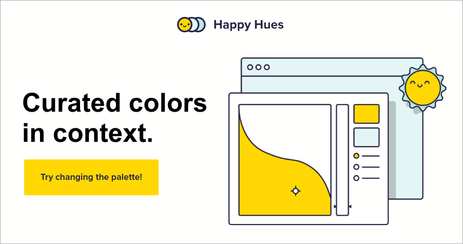 Happy Hues 最佳網站配色建議工具，可接直接複製色碼做使用！