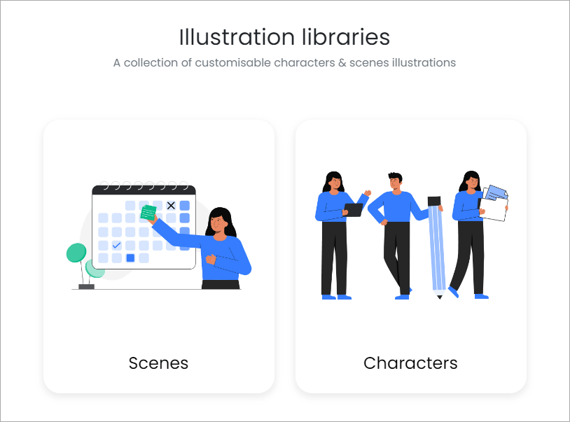 Illustration Kit 免費線上商用插圖素材庫，支援 PNG、SVG 兩種下載格式！