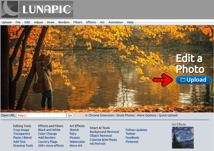 LunaPic 超方便的線上圖片編輯工具，多種動畫/濾鏡/藝術等效果任你添加！