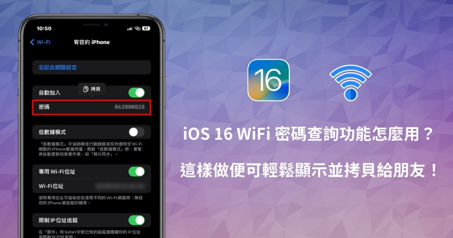 iOS 16 超方便的 WiFi 密碼查詢技巧，這招學起來分享給朋友超快速！